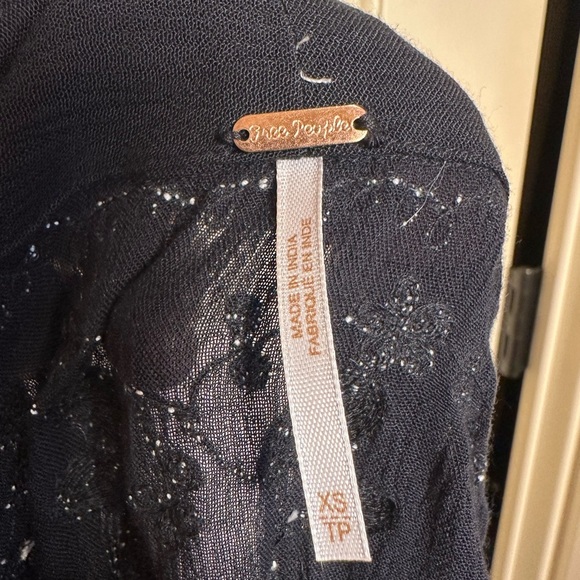 NWT Free People Embroidered Fable Midi Black And White Floral Boho Dress XS $168 - Picture 14 of 15